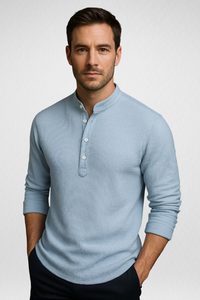 CAMISA MASCULINA COM GOLA MANDARIM - ZIOL