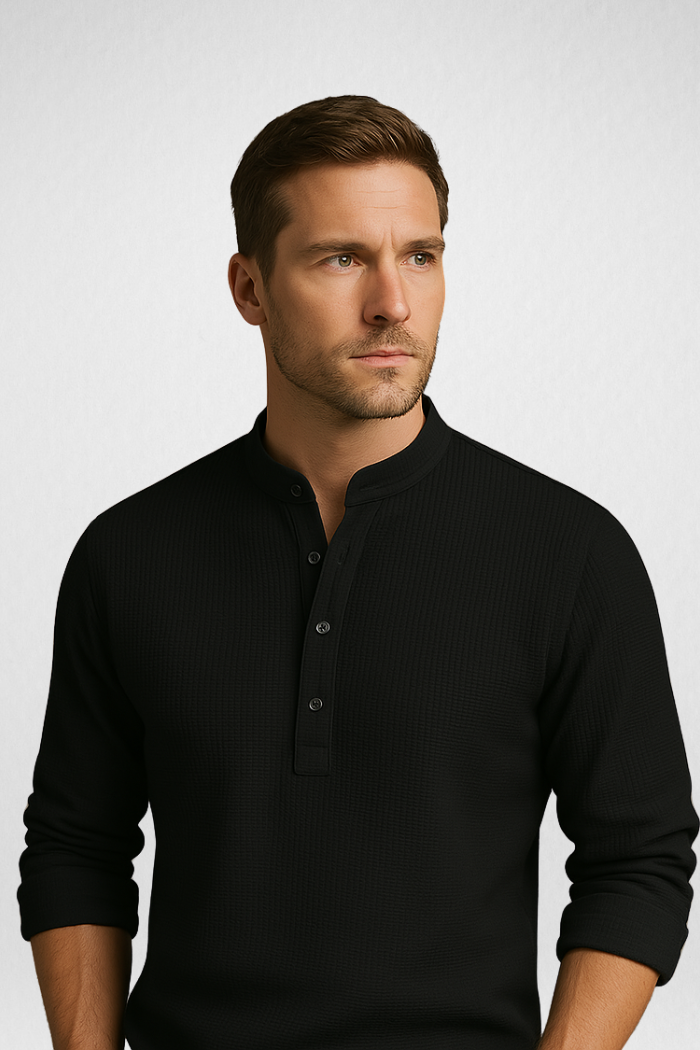 CAMISA MASCULINA COM GOLA MANDARIM - ZIOL