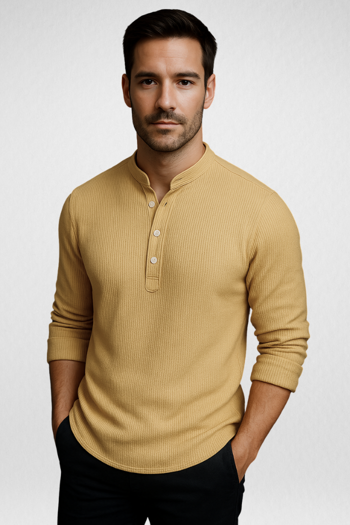 CAMISA MASCULINA COM GOLA MANDARIM - ZIOL