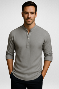 CAMISA MASCULINA COM GOLA MANDARIM - ZIOL