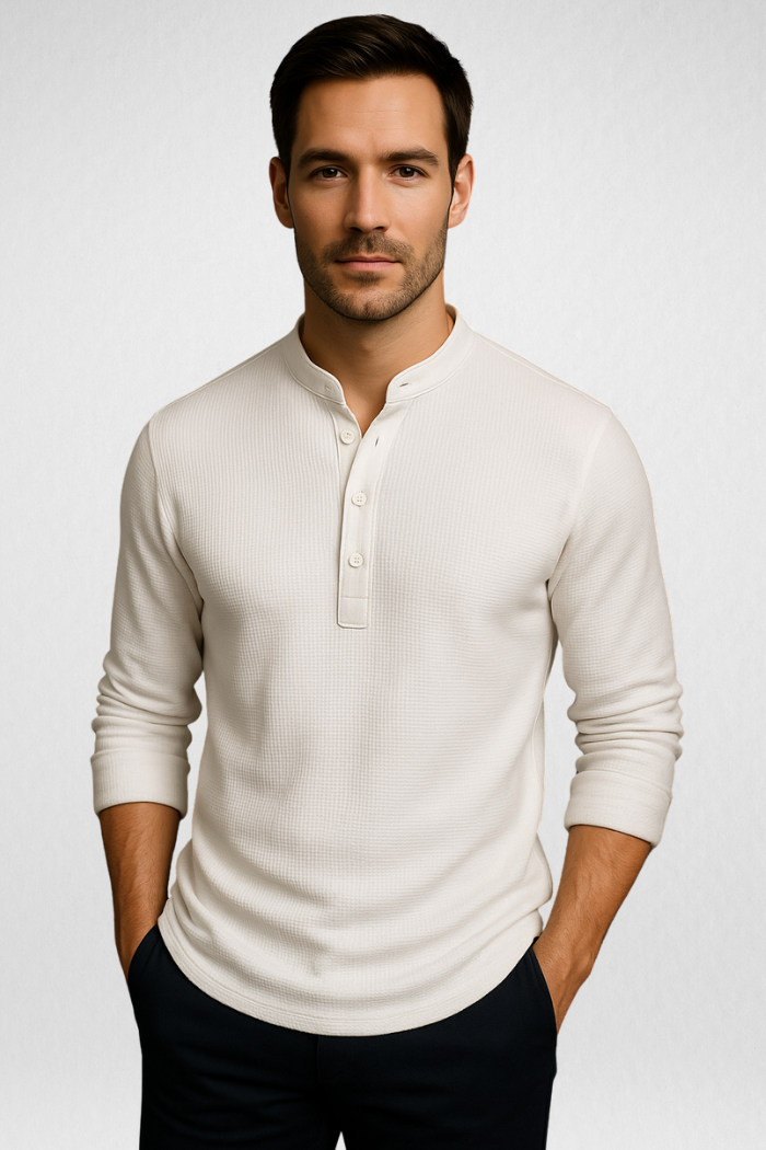 CAMISA MASCULINA COM GOLA MANDARIM - ZIOL