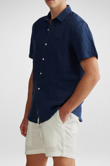 Camisa Linho Masculina Manga Curta