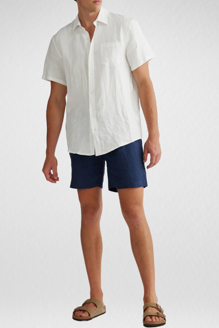 Camisa Linho Masculina Manga Curta