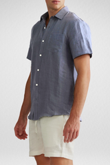 Camisa Linho Masculina Manga Curta