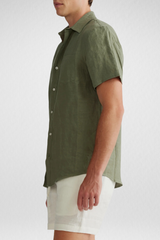 Camisa Linho Masculina Manga Curta
