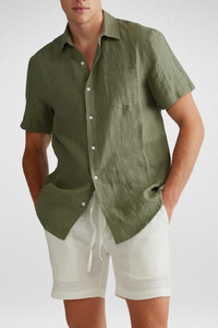 Camisa Linho Masculina Manga Curta