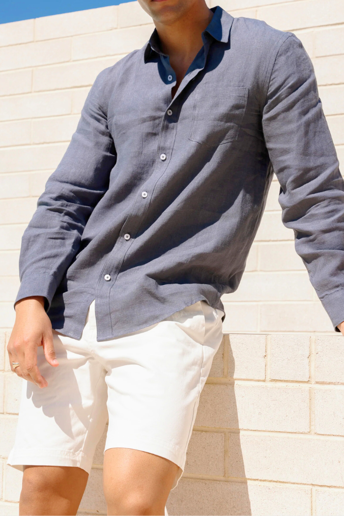 CAMISA LINHO MASCULINO MANGA LONGA